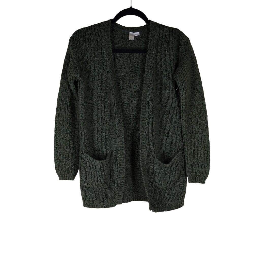 Forever 21 Exclusive Cardigan Women’s Small Olive Green Textured Open Front